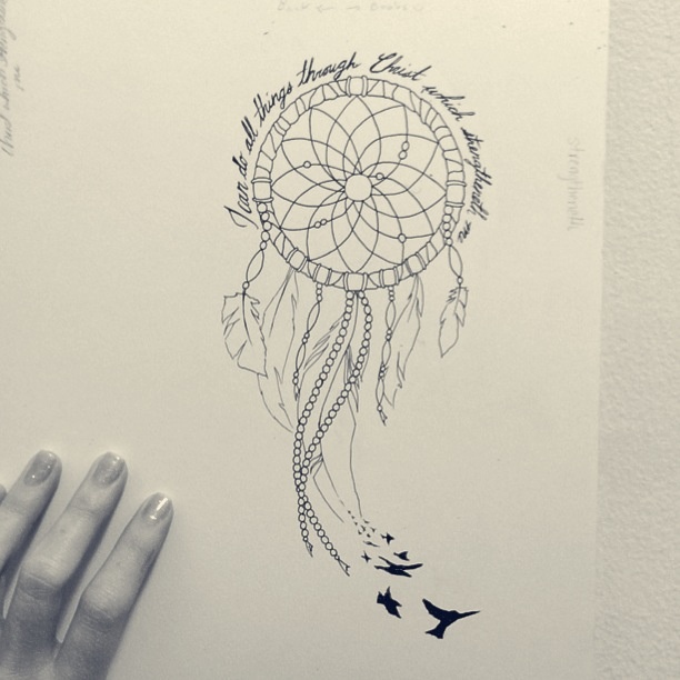 612x612 Beautiful Dream Catcher Tattoo - Dream Catcher Tattoo Drawing