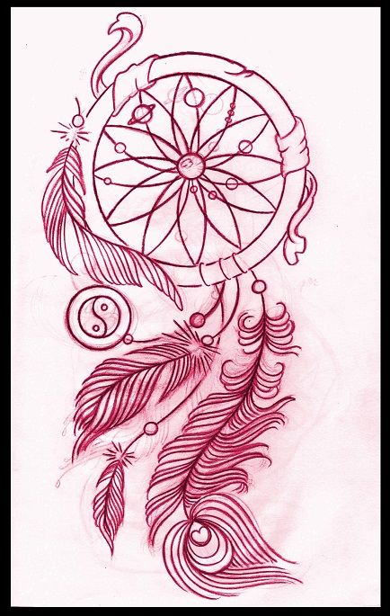434x685 Dreamcatcher Tattoo Design - Dream Catcher Tattoo Drawing