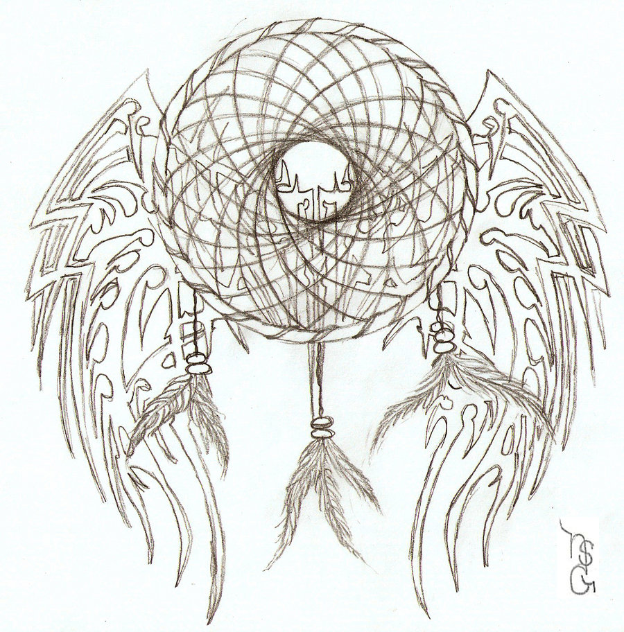900x912  - Dream Catcher Tattoo Drawing