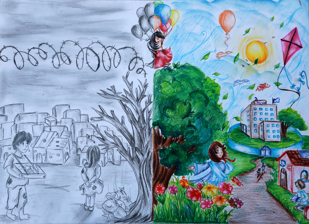 1024x743 Draw Your Dream For Gaza In Unrwa - Dream Drawing