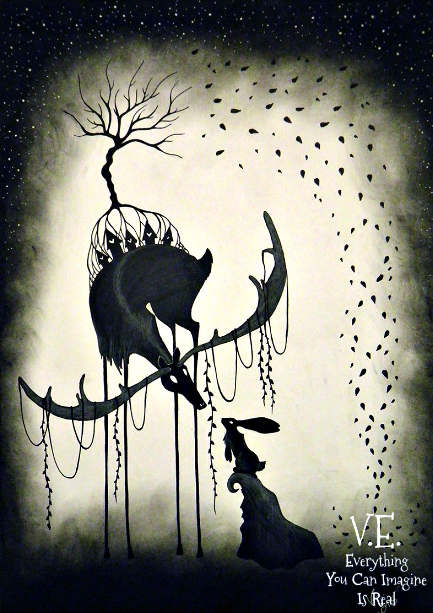 880x1247 Dream Like Fantasy Drawings Done With Pen And Pastel Bored Panda - Dream Drawings