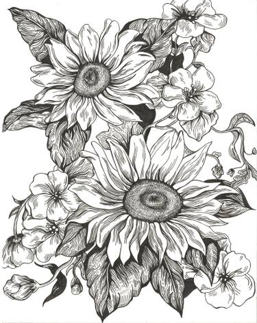 375x471 Sunflower Dream Drawing - Dream Drawings