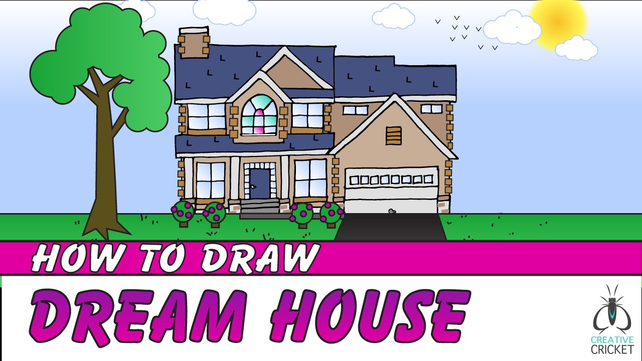 1280x720 How To Draw A House Step - Dream Home Drawing