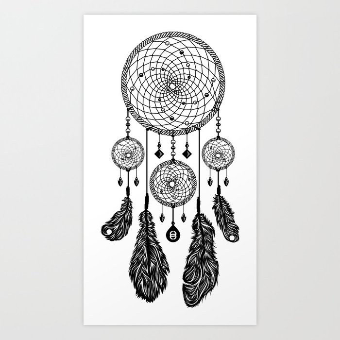 700x700 Dreamcatcher - Dreamcatcher Drawing Black And White
