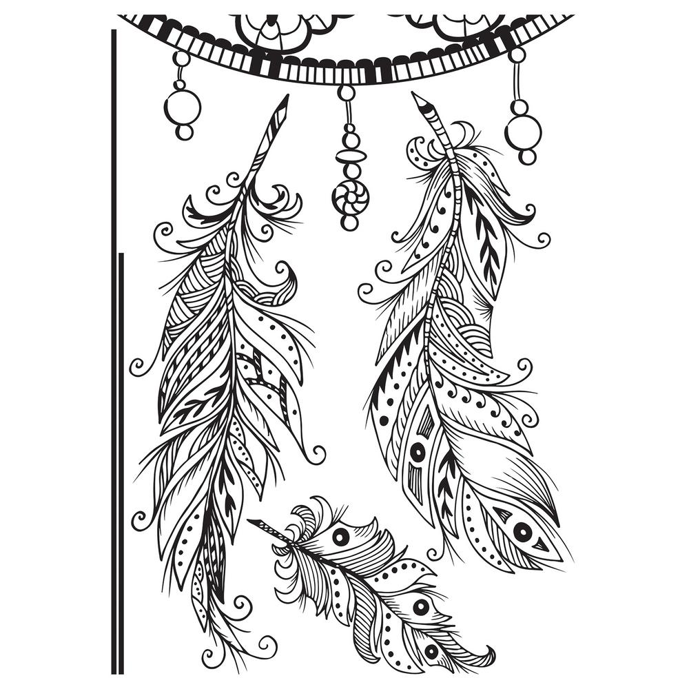 1000x1000 Home Decor Line Dreamcatcher Black Wall Decal Cr - Dreamcatcher Drawing Black And White