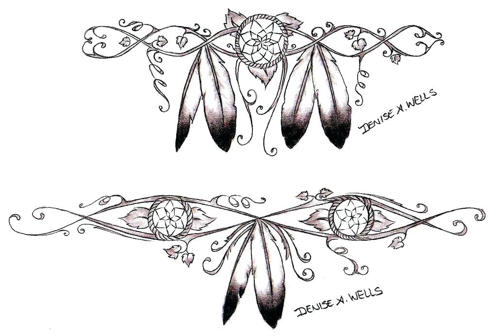 1024x692 Tattoo Designs Dreamcatcher Template Patterns - Dreamcatcher Drawing Designs