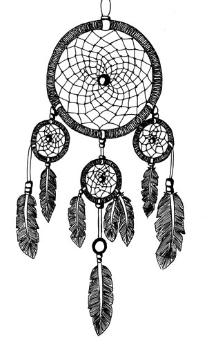 300x487 Black And White Dream Catcher Tumblr - Dreamcatcher Drawing Tumblr