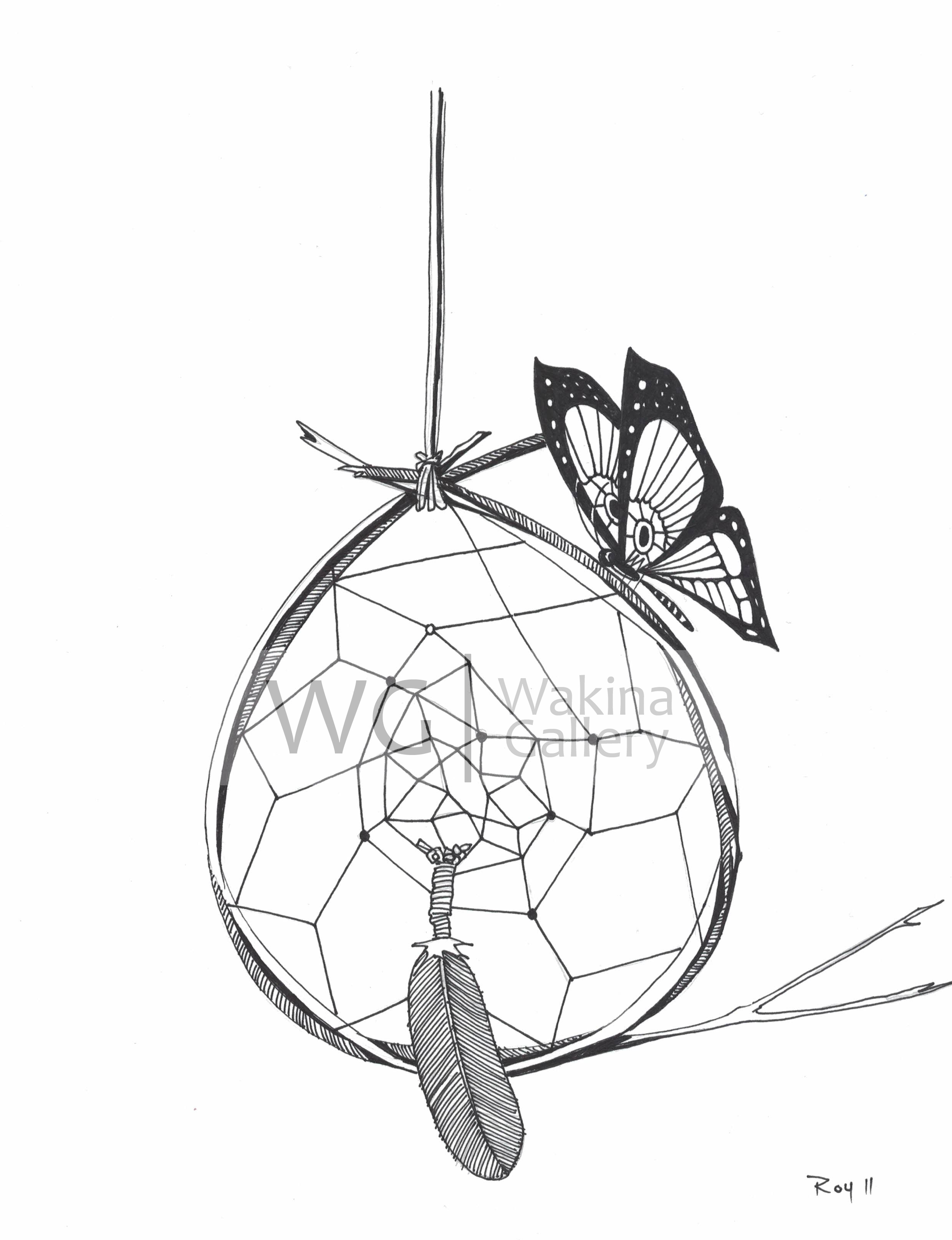 2479x3229 Dreamcatcher Butterfly - Dreamcatcher Line Drawing