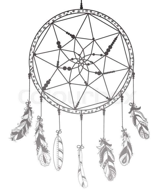 Dreamcatcher Line Drawing at PaintingValley.com | Explore collection of ...