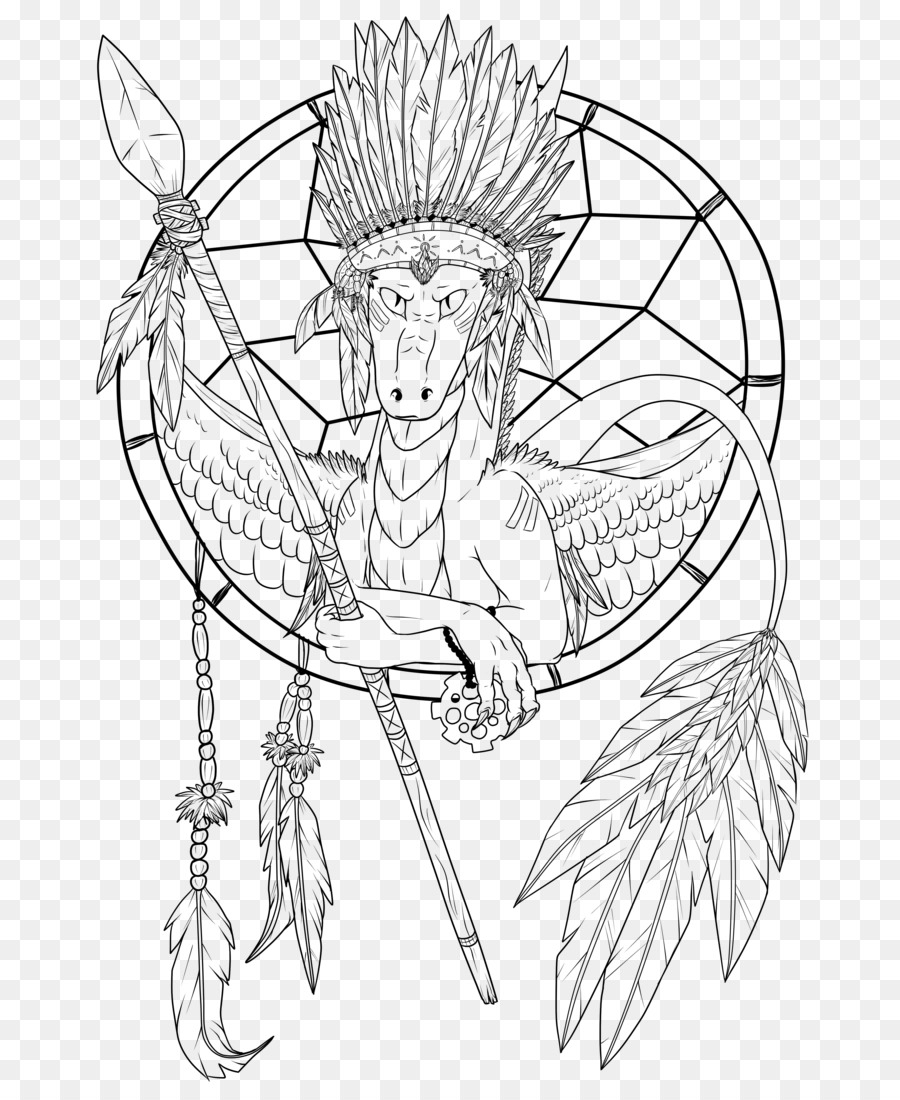 900x1100 And Line Art Dreamcatcher Drawing - Dreamcatcher Line Drawing
