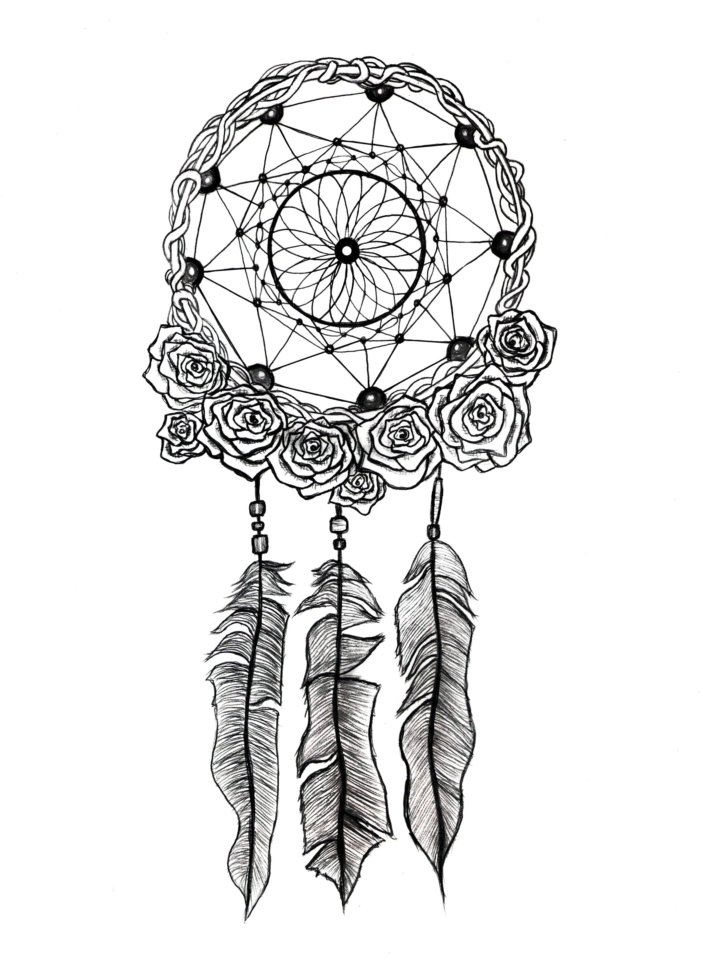 2394x3288 Drawn Dreamcatcher Line Drawing - Dreamcatcher Line Drawing
