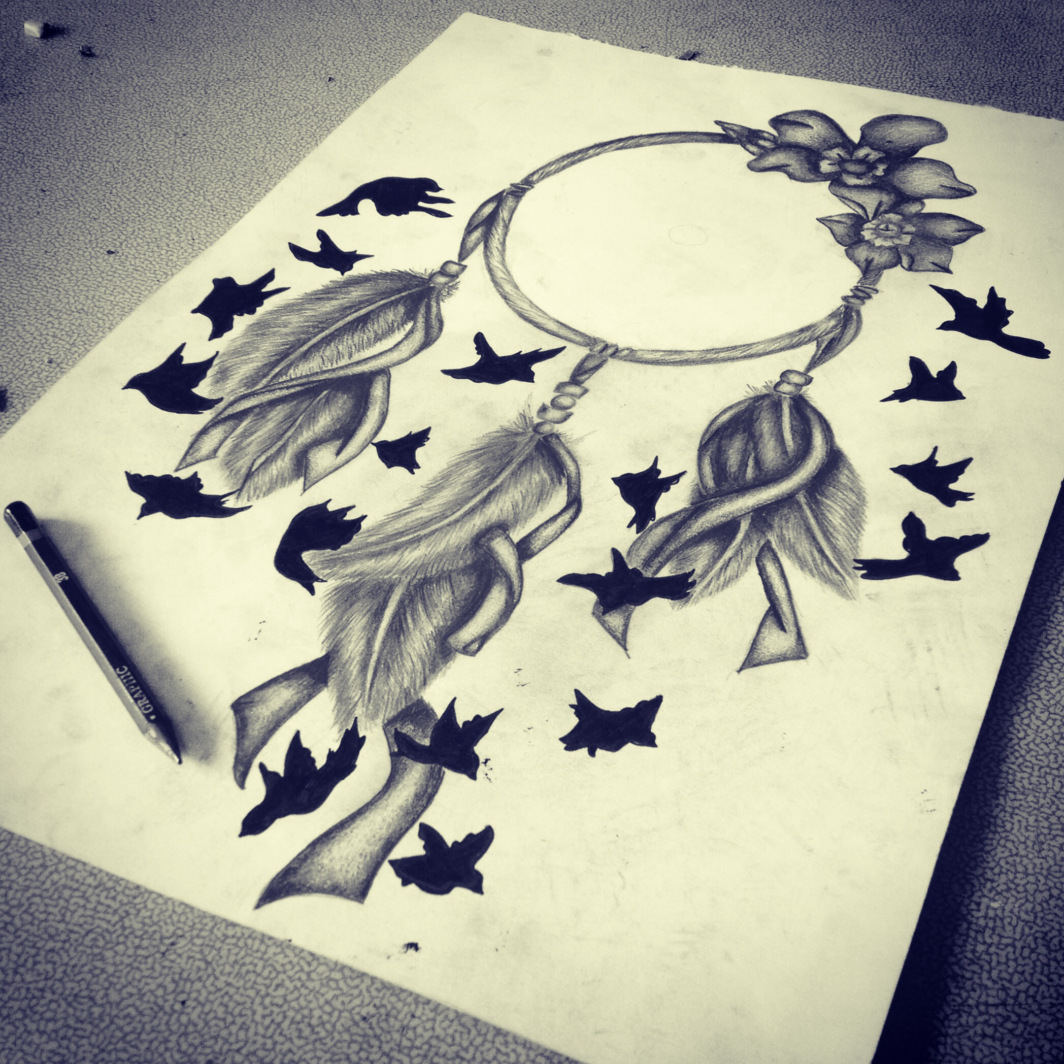 2096x2096 Drawn Dreamcatcher Pencil - Dreamcatcher Pencil Drawing