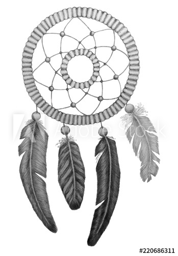 349x500 Pencil Drawing Dreamcatcher - Dreamcatcher Pencil Drawing