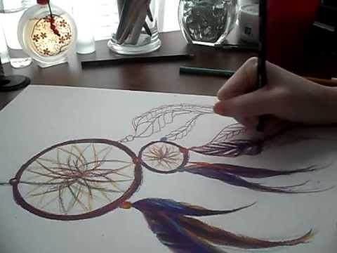 480x360 Art Vlog Drawing A Dream Catcher - Dreamcatcher Pencil Drawing