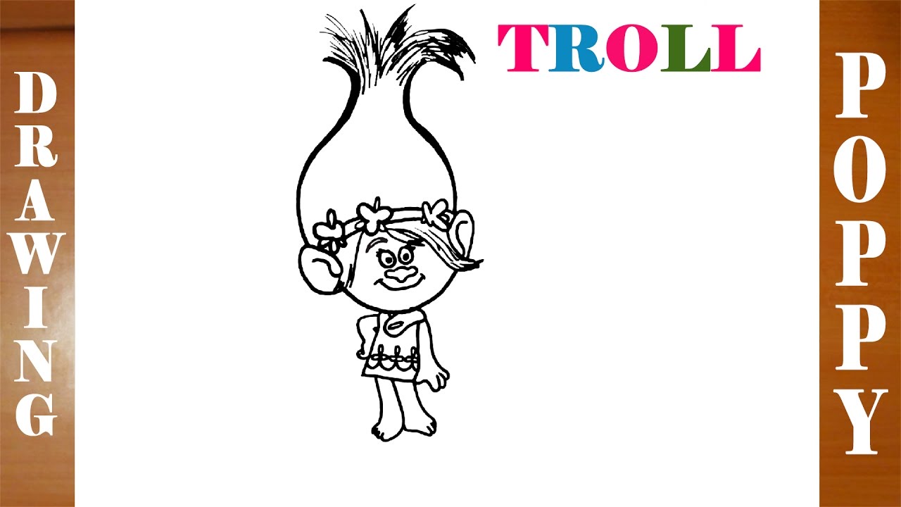 1280x720 how to draw poppy troll from trolls dreamworks easy for kids - Dreamworks Drawings