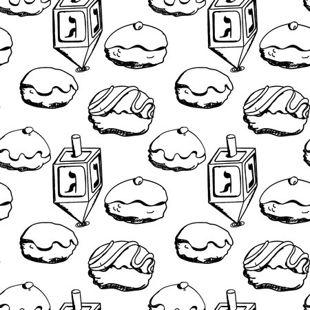 450x450 Holiday Hanukkah Vector Background Seamless Pattern With Dreidel - Dreidel Drawing