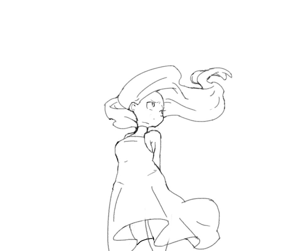 Dress Blowing In The Wind Drawing at Explore