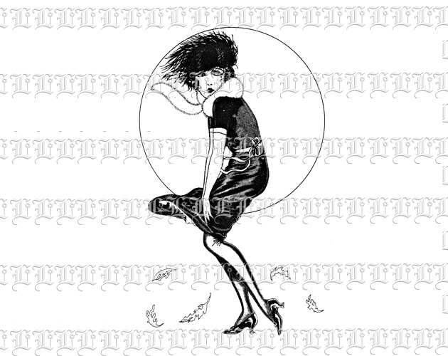 630x500 Drawing Girl Holding Blown Dress In Wind Fall Moon Vintage Clip - Dress Blowing In The Wind Drawing