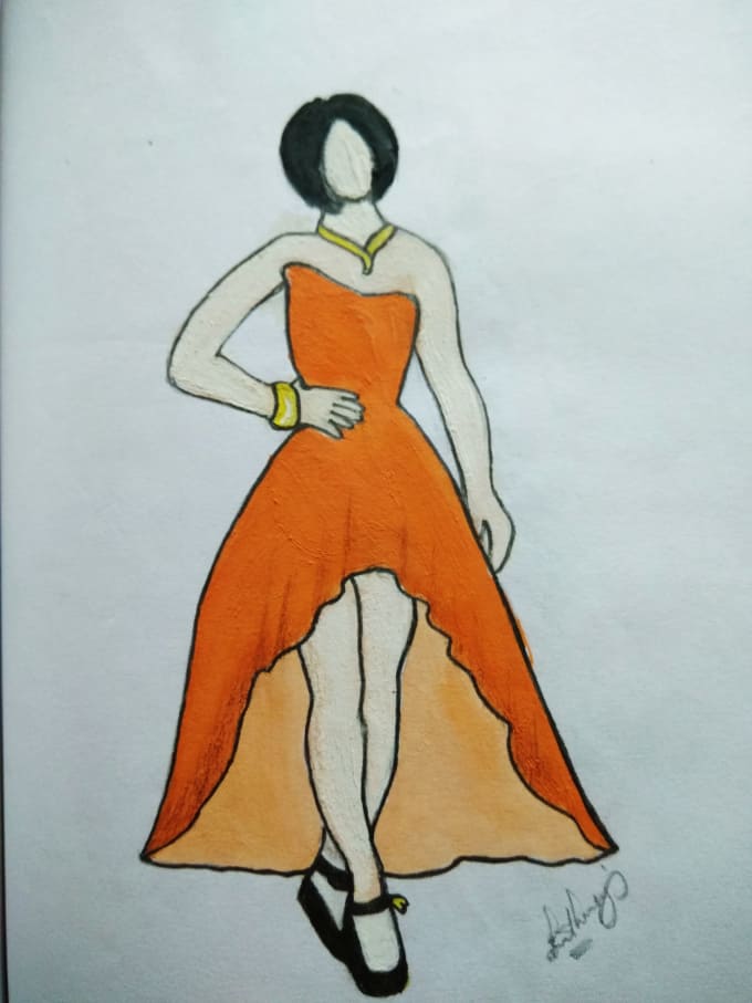 680x907 Draw Dress Designs And Sketches - Dress Design Drawing