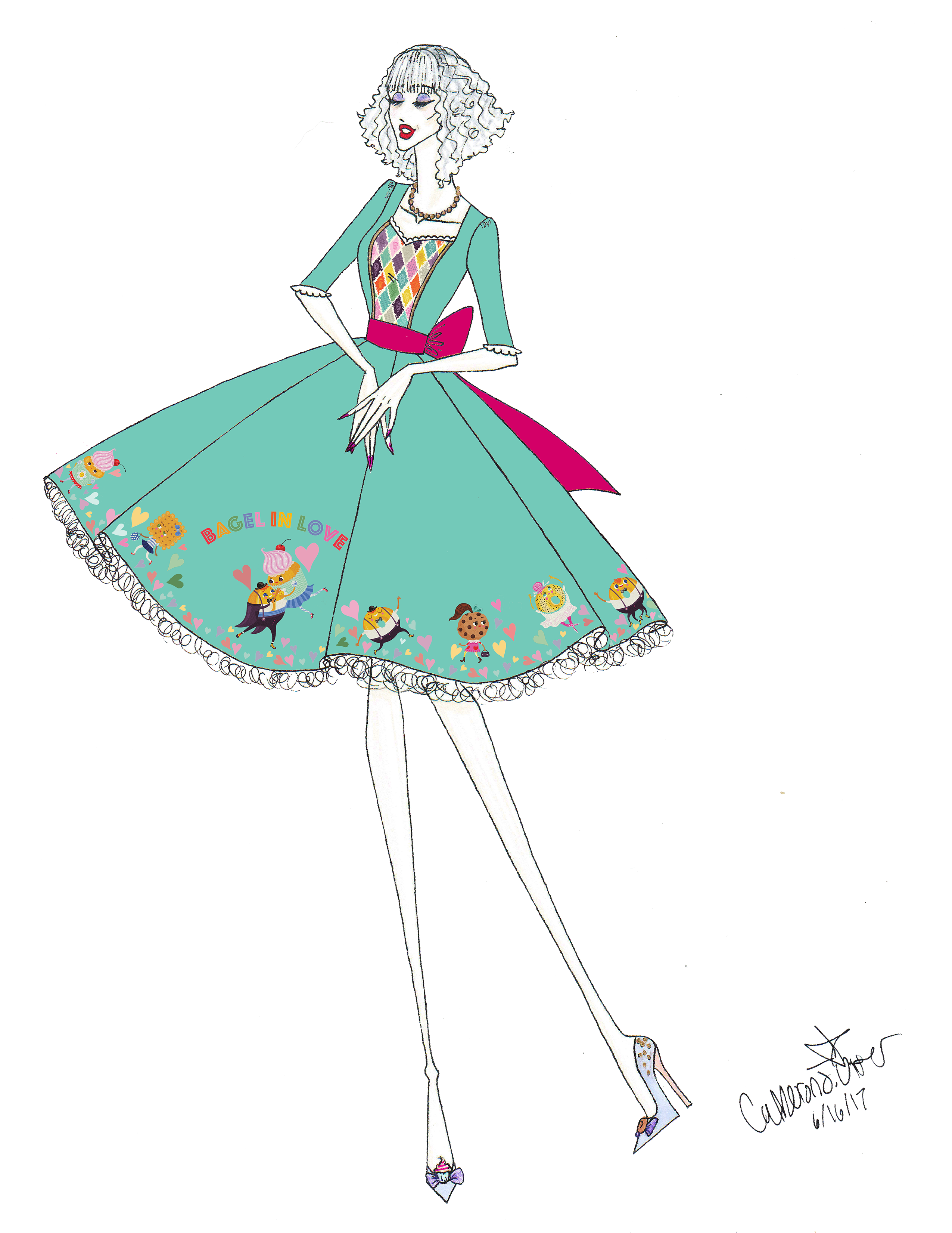 2550x3300 Dress Drawing - Dress Drawing