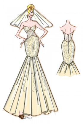 280x420 Dress Sketch - Dress Drawing