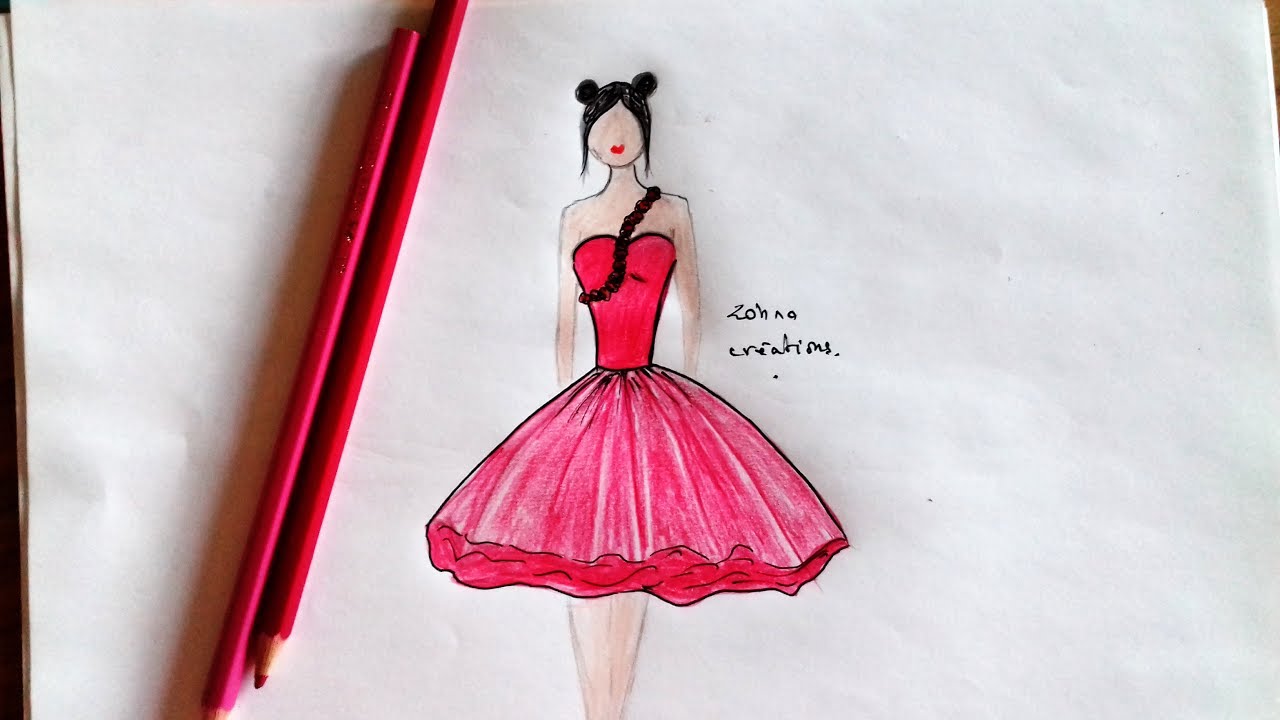 1280x720 How To Draw Easy Dress - Dress Drawing