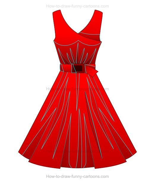 522x617 How To Draw A Cartoon Dress - Dress Drawing