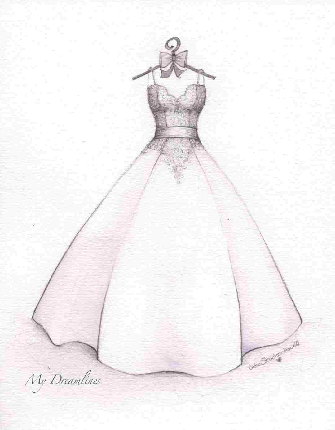 How To Draw A Wedding Dress Sketch 2AE