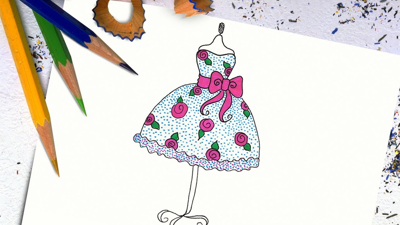 1280x720 How To Draw A Beautiful Dress For Kids Easy Step - Dress Drawing Easy