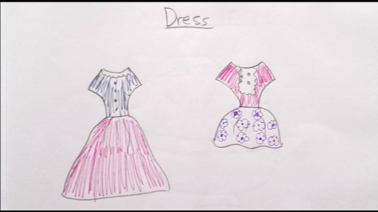 1280x720 Huge Collection Of 'easy Dress Drawing' Download More Than - Dress Drawing Easy