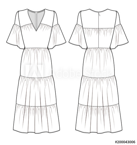 Dress Drawing Template at PaintingValley.com | Explore collection of ...