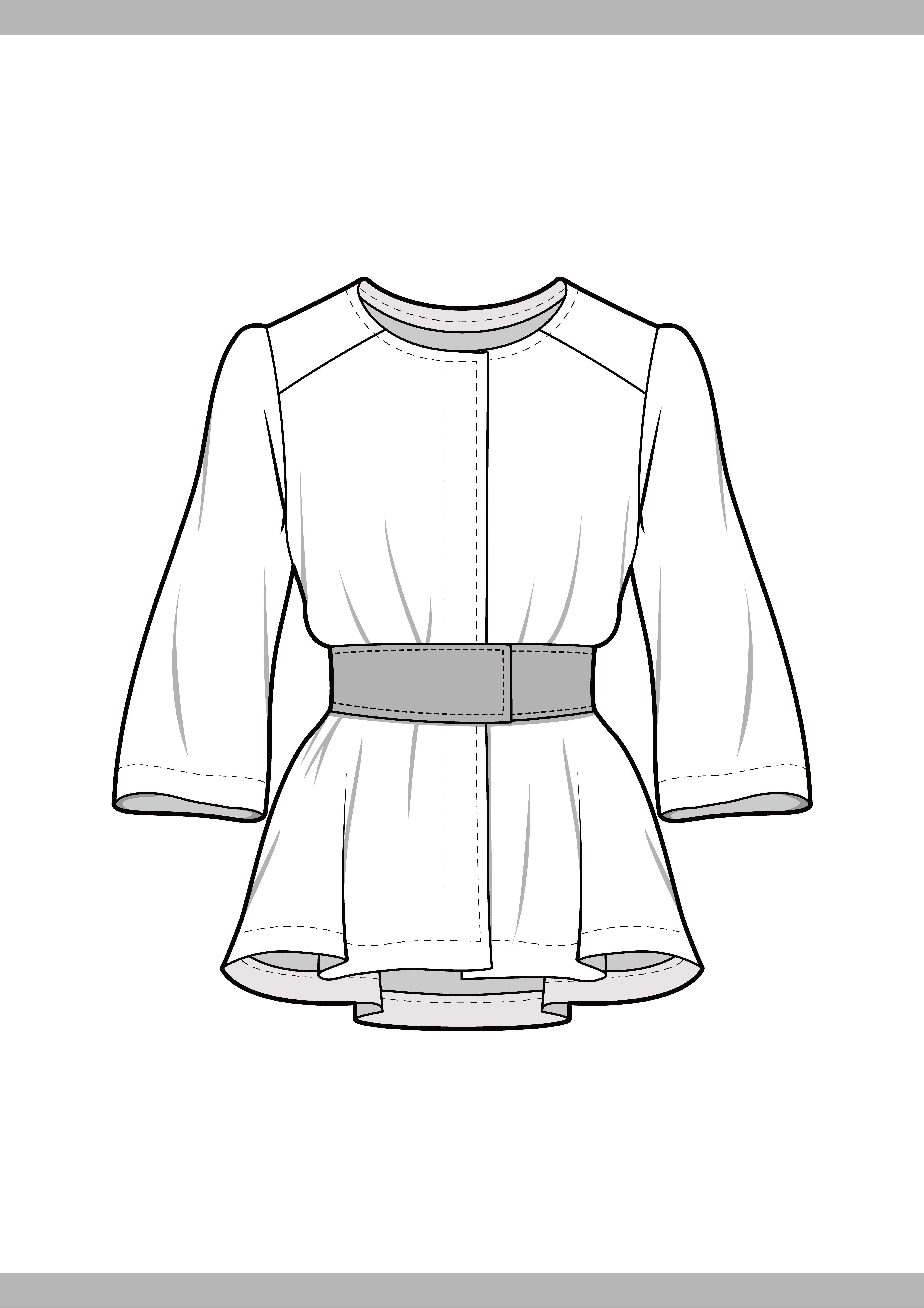 5000x7076 Outer Jacket Fashion Flat Technical Drawing Template - Dress Drawing Template