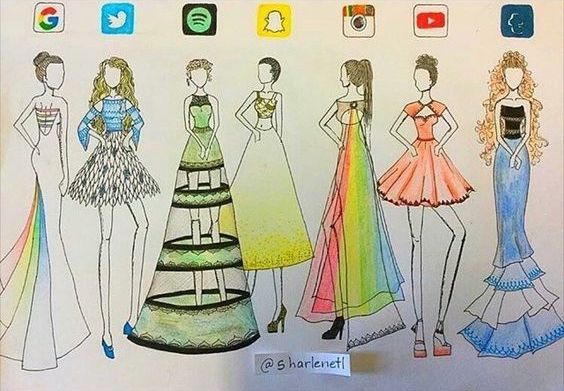 564x391 Google, Twitter, Spotify, Snapchat, Instagram, Youtube Tumblr - Dress Drawing Tumblr