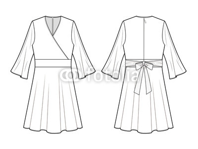 400x302 Dress Fashion Flat Technical Drawing Template Buy Photos Ap - Dress Flat Drawing