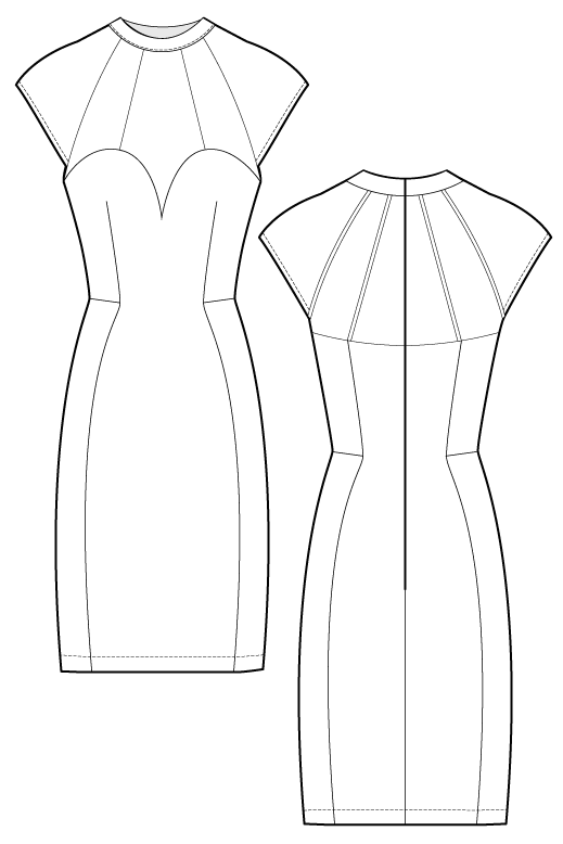 519x778 Siara Dress Ralph Pink - Dress Flat Drawing