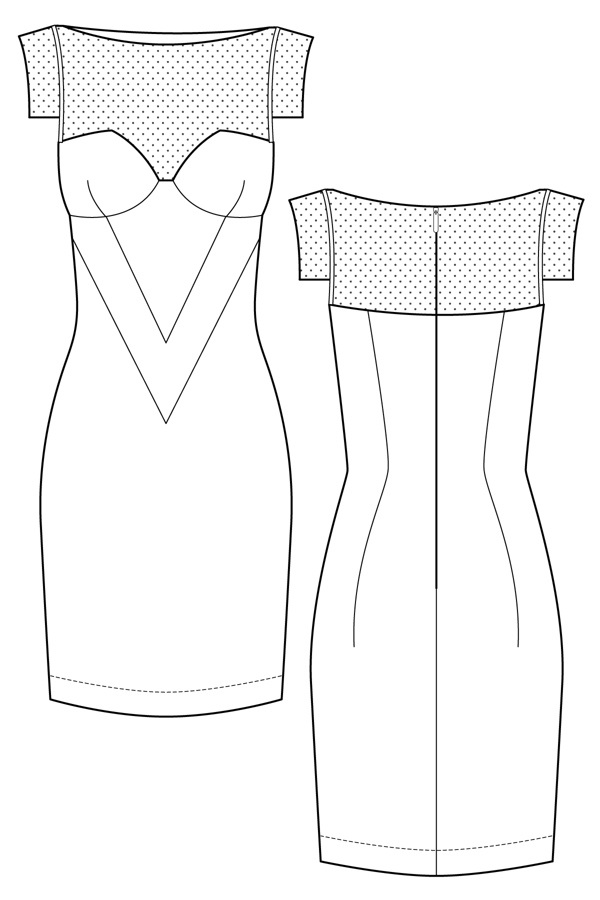 1200x1800 Tilli Dress - Dress Flat Drawing