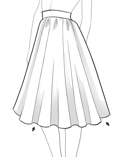 450x600 How To Draw A Flare Skirt I Draw Fashion - Dress Outline Drawing