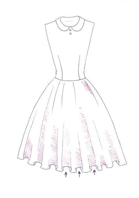 450x637 How To Draw Floral Print I Draw Fashion - Dress Outline Drawing