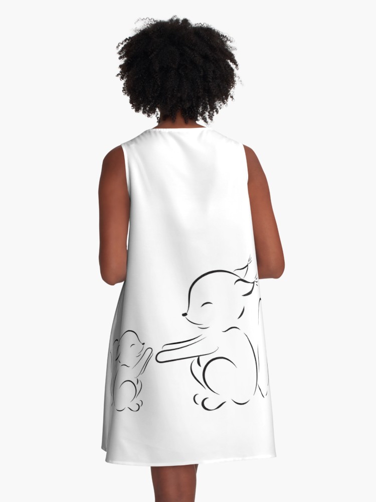750x1000 Outline Drawing Squirrels Mom And Baby A Line Dress - Dress Outline Drawing