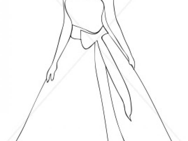 640x480 Drawn Wedding Dress Outline - Dress Outline Drawing
