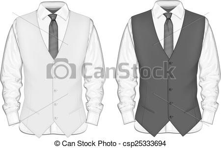 450x302 Dress Shirt With Waistcoat Vector Illustration - Dress Shirt Drawing