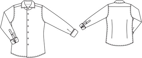 475x194 Men's Dress Shirt - Dress Shirt Drawing