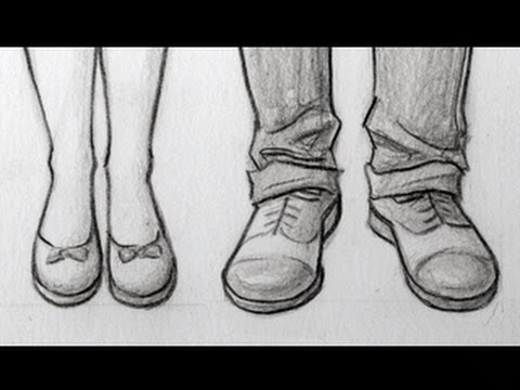 480x360 How To Draw Feetshoes Front View, Male Female - Dress Shoes Drawing