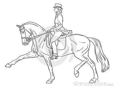 400x306 Dressage Horse Sketches - Dressage Horse Drawing