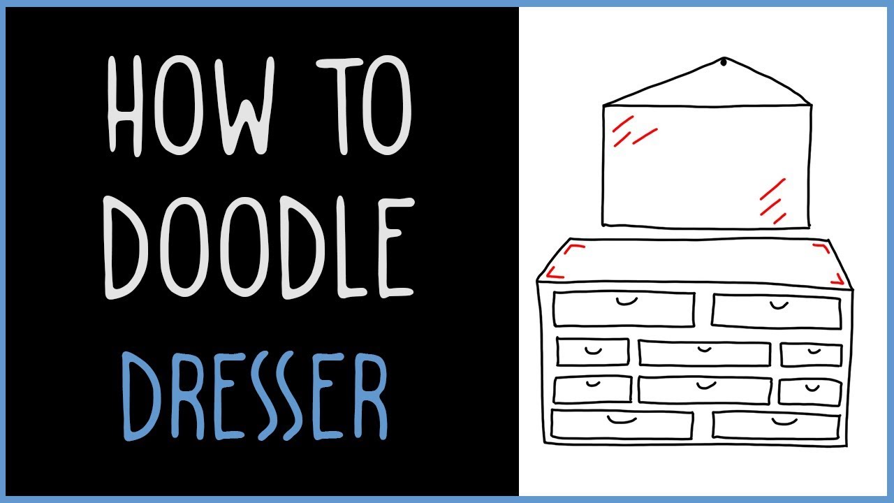 1280x720 Learn How To Doodle A Dresser With A Mirror - Dresser Drawing