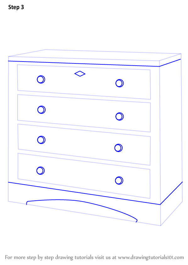 598x844 learn how to draw a chest of drawers - Dresser Drawing