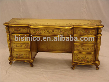 350x263 Antique Hand Carved Bedroom Furniture,luxury Gold Painted Wooden - Dresser Drawing