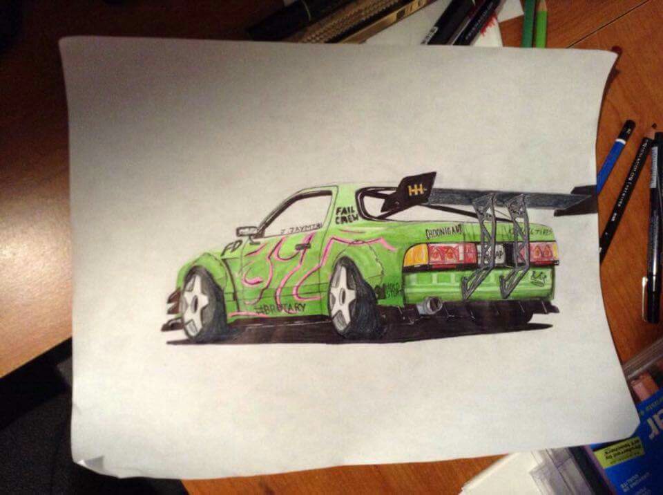 960x716 finished drawing an fc drift car for hoonigan horizons what - Drift Car Drawing