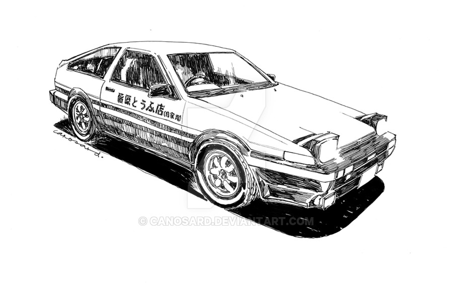 900x581 initial d - Drift Car Drawing