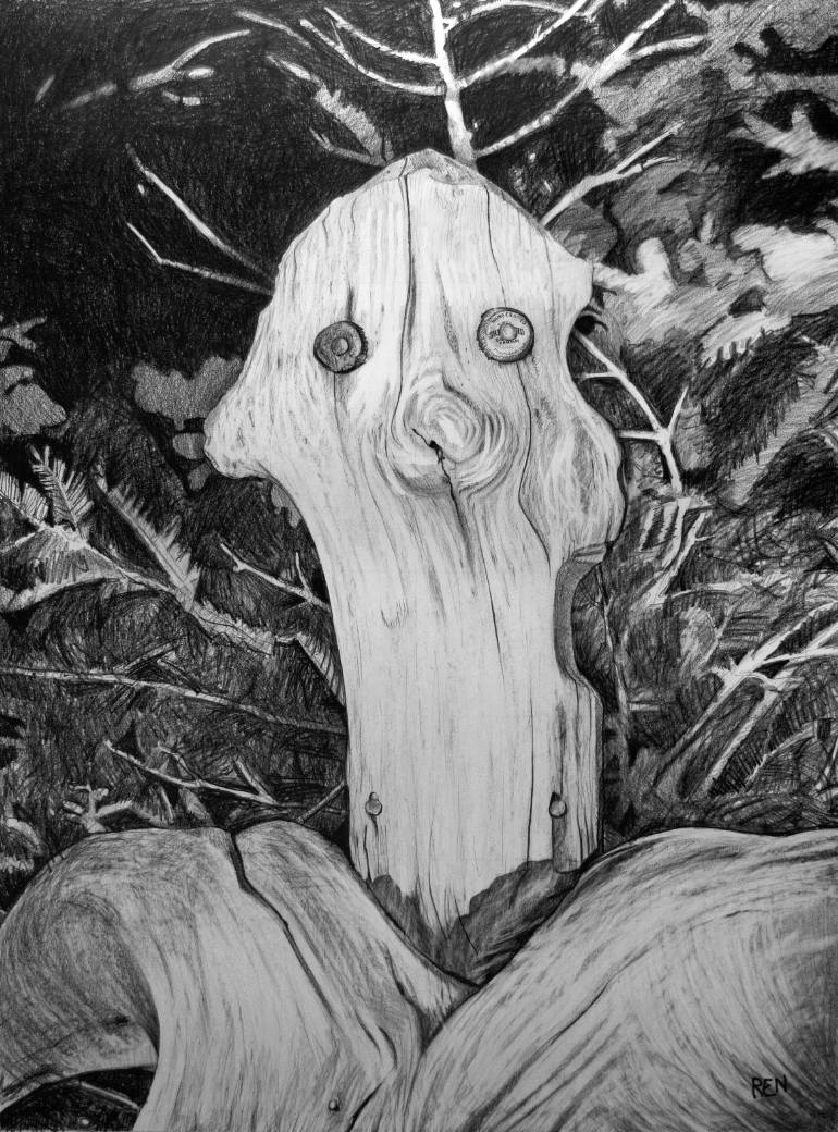 770x1040 Driftwood Man Longing For The Sea Drawing - Driftwood Drawing